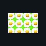 Fried eggs pop art lime green hipster canvas print<br><div class="desc">Bright,  funky pop art style design with quirky design of yellow and white fried eggs pattern on a lime / grass green background. Funny and unusual and a bit out there..</div>
