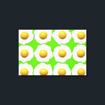 Fried eggs pop art lime green hipster canvas print<br><div class="desc">Bright,  funky pop art style design with quirky design of yellow and white fried eggs pattern on a lime / grass green background. Funny and unusual and a bit out there..</div>