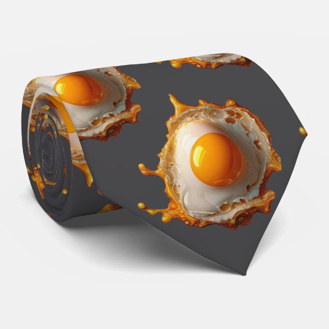 Fried Eggs Sunny side Up Neck Tie (Rolled)
