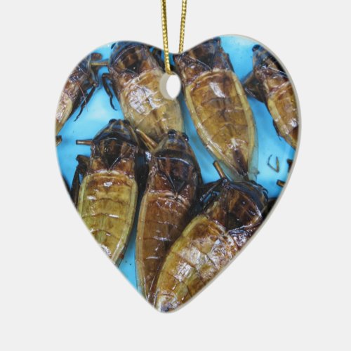 Fried Giant Water Bug Maeng Daa  Asian Food Ceramic Ornament