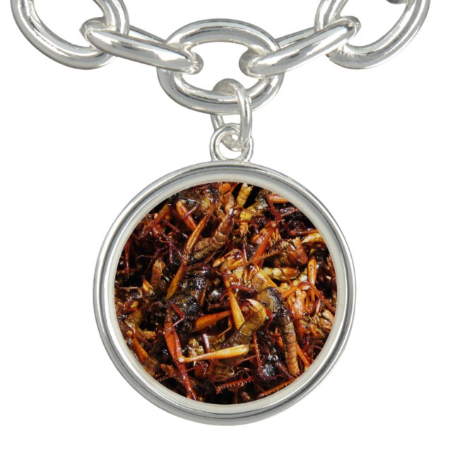 Fried Grasshopper (Takkataen Thot) Asian Food Charm Bracelet (Design)