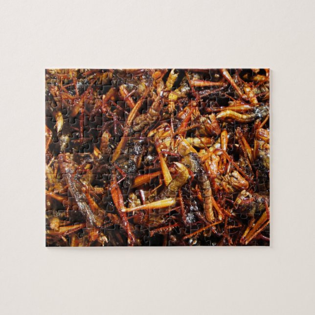 Fried Grasshopper (Takkataen Thot) Asian Food Jigsaw Puzzle (Horizontal)