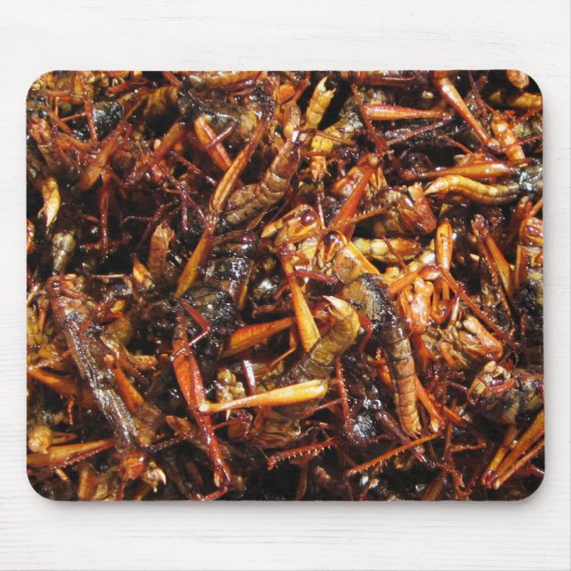 Fried Grasshopper (Takkataen Thot) Asian Food Mouse Pad (Front)