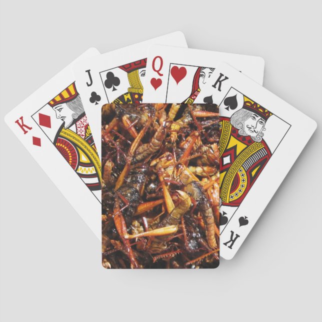 Fried Grasshopper (Takkataen Thot) Asian Food Poker Cards (Back)