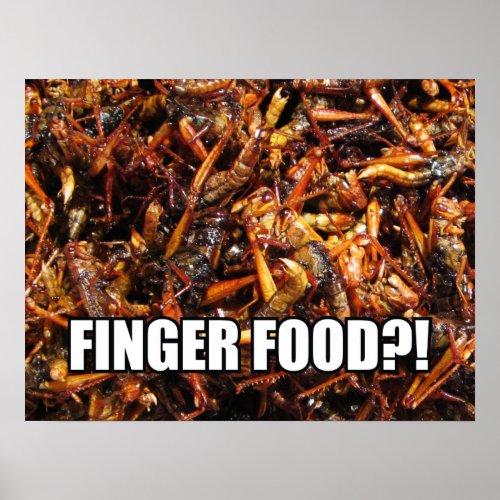 Fried Grasshopper Takkataen Thot Asian Food Poster