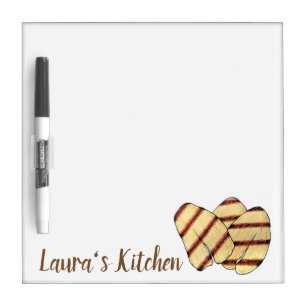 Fried Halloumi Grilling Cheese Vegetarian Chef Dry Erase Board