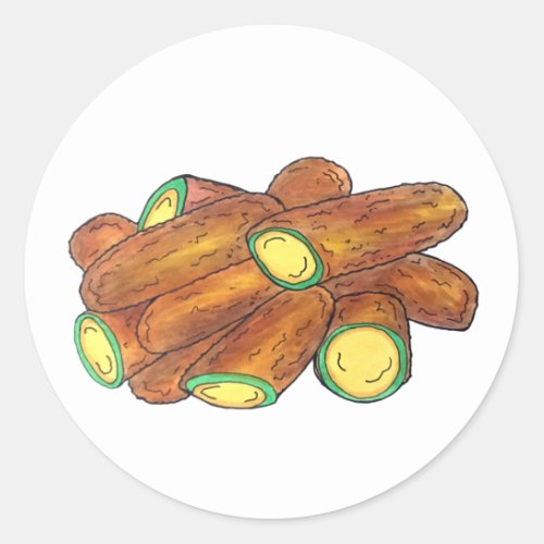 Fried Jalapeo Poppers Green Hot Jalapeno Pepper Classic Round Sticker