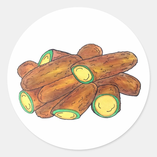 Fried Jalapeño Poppers Green Hot Jalapeno Pepper Classic Round Sticker (Front)