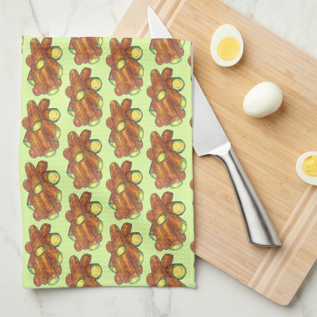 Fried Jalapeño Poppers Green Hot Jalapeno Pepper Kitchen Towel (Quarter Fold)