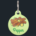 Fried Jalapeño Poppers Green Hot Jalapeno Pepper Pet ID Tag<br><div class="desc">Design features an original marker illustration of a pile of deep fried jalapeño cheddar cheese poppers, a classic bar and pub snack. This design is also available on other products. Lots of additional food themed illustrations are also available from this shop. Don't see what you're looking for? Need help with...</div>