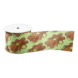 Fried Jalapeño Poppers Green Hot Jalapeno Pepper Satin Ribbon