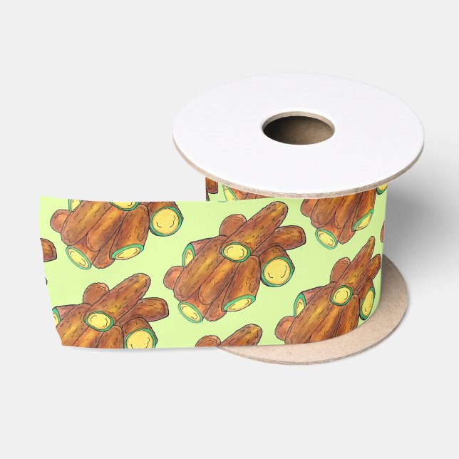 Fried Jalapeño Poppers Green Hot Jalapeno Pepper Satin Ribbon (Spool)