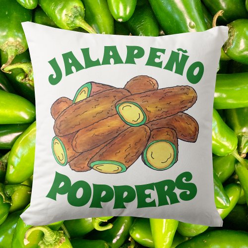Fried Jalapeo Poppers Green Hot Jalapeno Pepper Throw Pillow