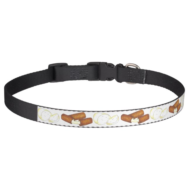 Fried Mozzarella Cheese Sticks Junk Food Foodie Pet Collar (Front)