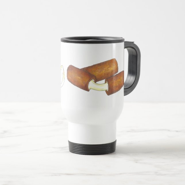 Fried Mozzarella Cheese Sticks Junk Food Foodie Travel Mug (Front Right)