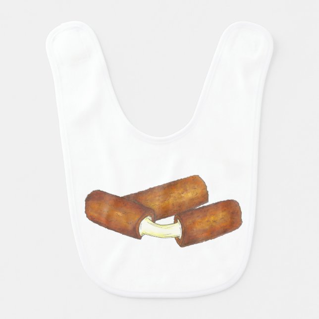 Fried Mozzarella Sticks Cheese Food Foodie Bib (Front)