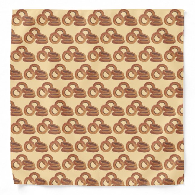 Fried Onion Rings Junk Fast Food Foodie Print Bandana (Front)