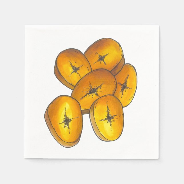 Fried Plantains Cooking Bananas Caribbean Food Napkins (Front)