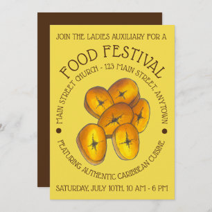 Fried Plantains Jamaican Caribbean Food Festival Invitation