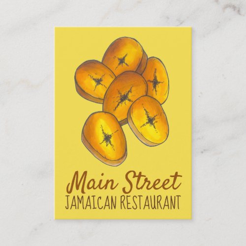 Fried Plantains Jamaican Restaurant Food Cuisine Business Card