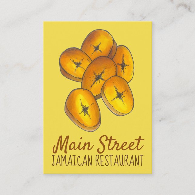 Fried Plantains Jamaican Restaurant Food Cuisine Business Card (Front)