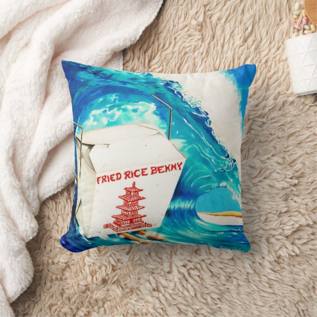 Fried Rice Benny Throw Pillow (Blanket)