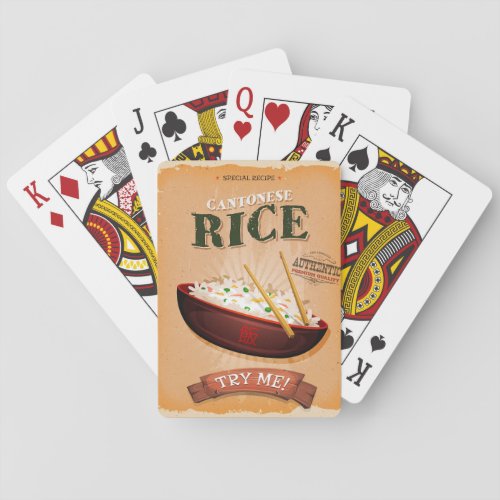 Fried Rice Vintage Ad Playing Cards