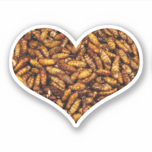 Fried Silk Worms Heart Sticker