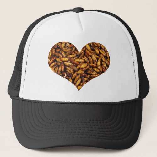 Fried Silk Worms Heart Trucker Hat