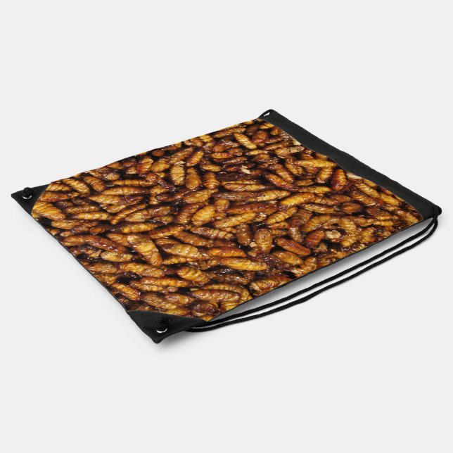 Fried Silk Worms ... Thai Street Food Drawstring Bag (Side)