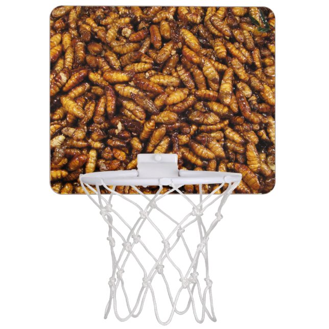 Fried Silk Worms ... Thai Street Food Mini Basketball Hoop (Front)