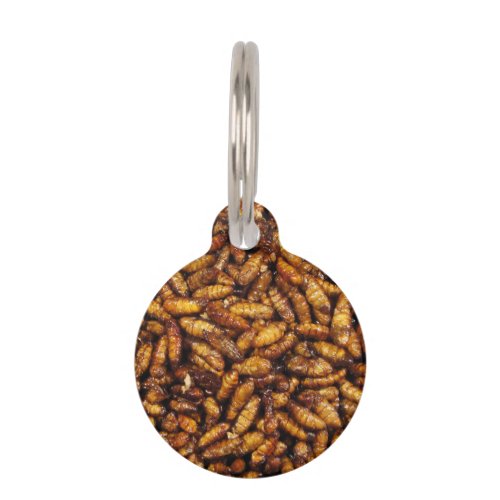 Fried Silk Worms  Thai Street Food Pet Name Tag