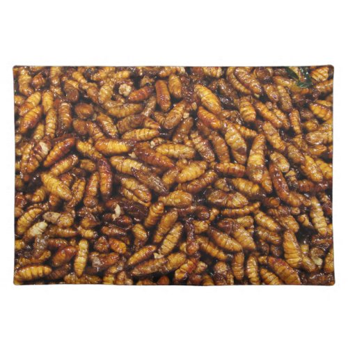 Fried Silk Worms  Thai Street Food Placemat