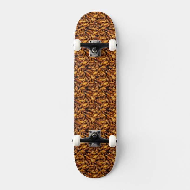 Fried Silk Worms ... Thai Street Food Skateboard Deck (Front)