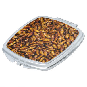 Fried Silk Worms ... Thai Street Food Vanity Mirror