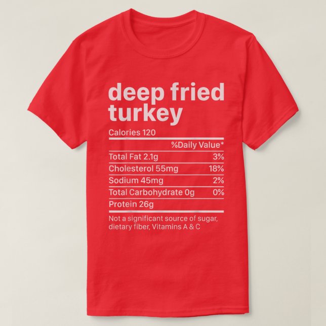 Fried Turkey Thanksgiving nutrition ingredients Nu T-Shirt (Design Front)