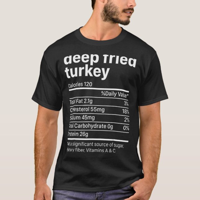 Fried Turkey Thanksgiving Nutrition Ingredients Nu T-Shirt (Front)