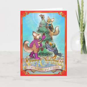 Frieda Tails Christmas Card - Frieda & Jack