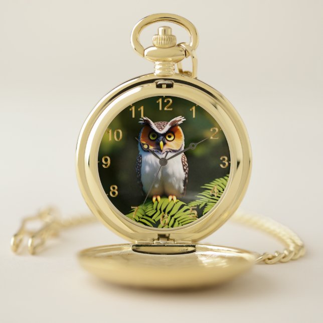 "Frieda the Screech Owl: A Nocturnal Beauty" Pocket Watch (Inside)