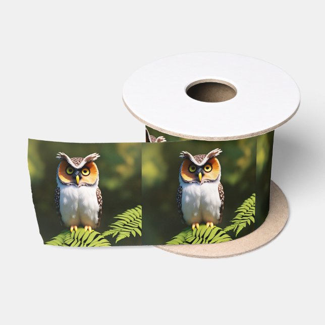 "Frieda the Screech Owl: A Nocturnal Beauty" Satin Ribbon (Spool)