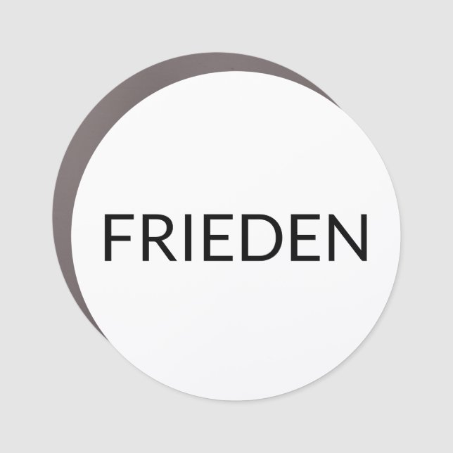 Frieden white black German peace modern Car Magnet (Front)