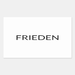 Frieden white black German peace modern Rectangular Sticker