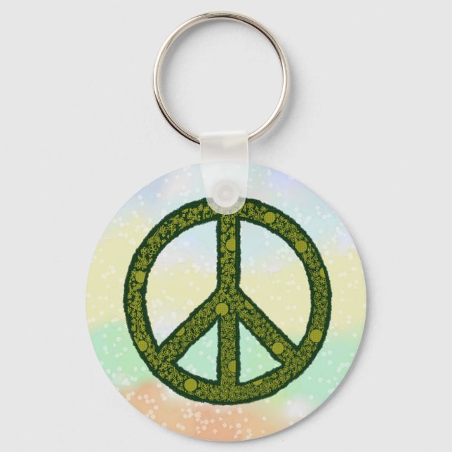 Friedenszeichen grün  keychain (Front)