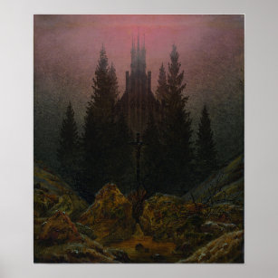 Friedrich - Cross In Mountains Poster
