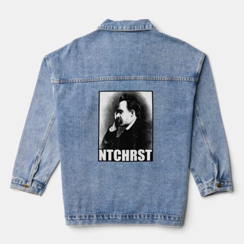 Friedrich Nietzsche Antichrist Ntchrst Funny Meme  Denim Jacket