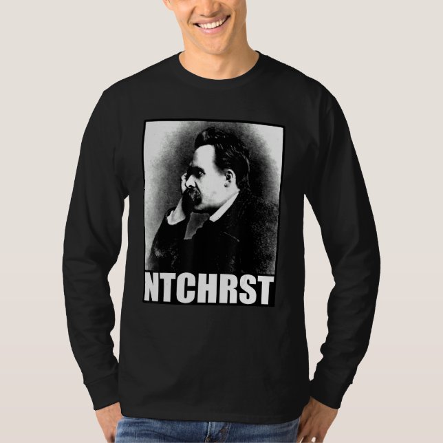 Friedrich Nietzsche Antichrist Ntchrst Funny Meme T-Shirt (Front)