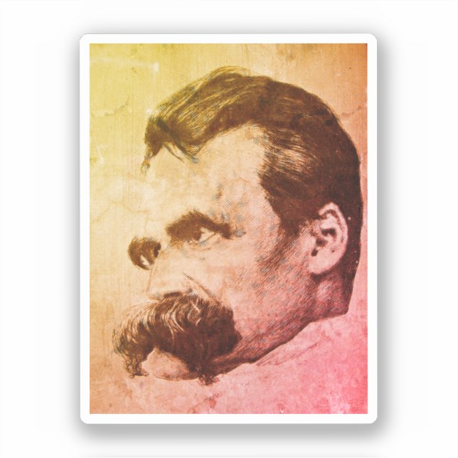 Friedrich Nietzsche (drawn by Hans Olde) Sticker (Front)