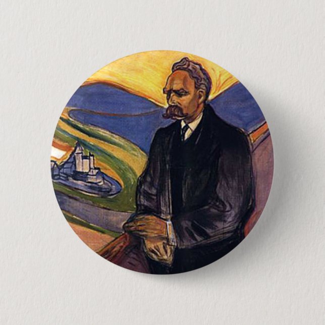 Friedrich Nietzsche Edvard Munch Pinback Button (Front)