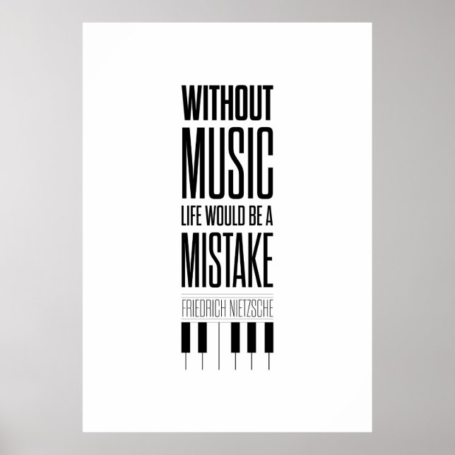 Friedrich Nietzsche Music Quote Poster (Front)