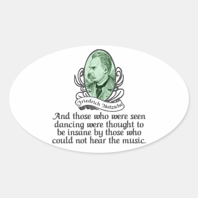 Friedrich Nietzsche Oval Sticker (Front)